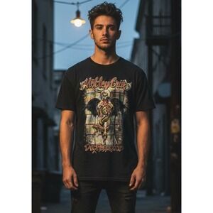 Motley Crue Dr Feelgood black rock band t-shirt men short sleeve‎ size XL